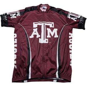 Adrenaline Promotions Texas A&M Aggies Cycling Jersey Mens Large Maroon Full Zip